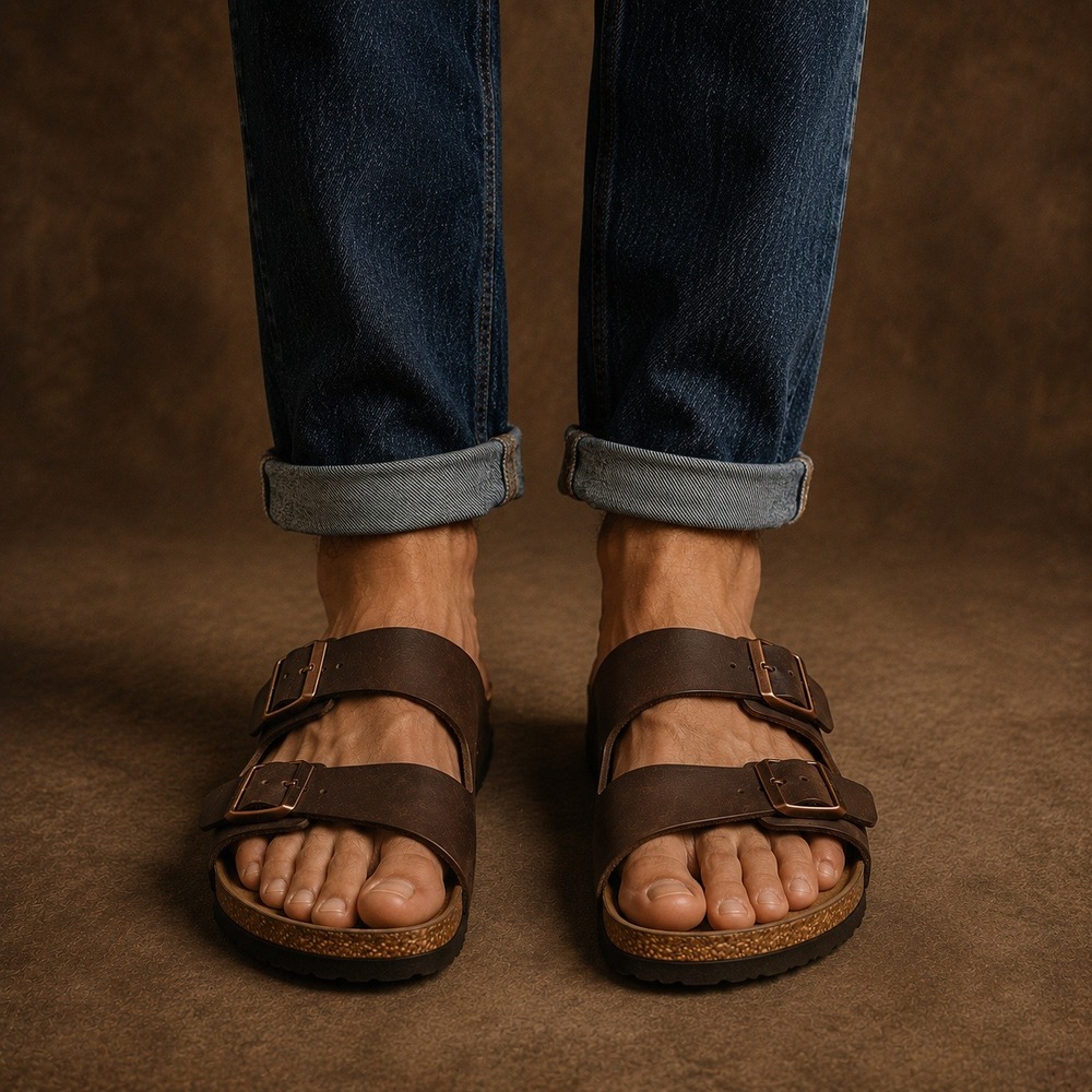 Birkenstock Arizona Soft Footbed Habana Oiled Leather Sandals Mens Sz 11 EU 44